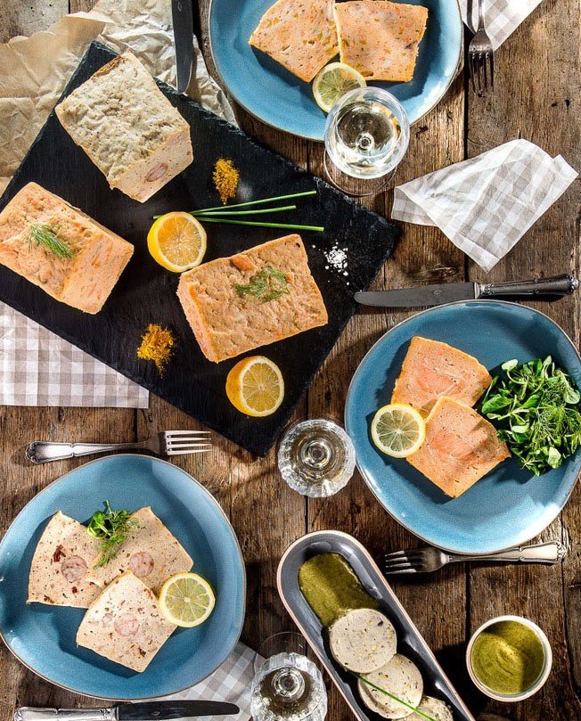 Assortiment de terrines cuisinées au Fumet des Dombes