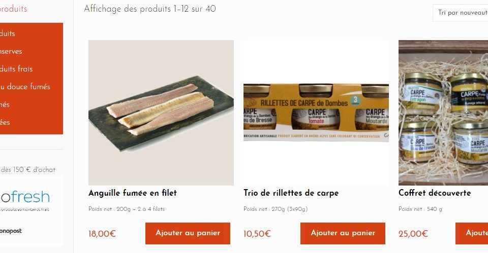 Poissons fumés vente en ligne