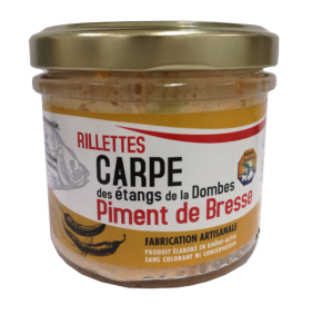 Pot de rillettes de Carpe Piment de Bresse 90g