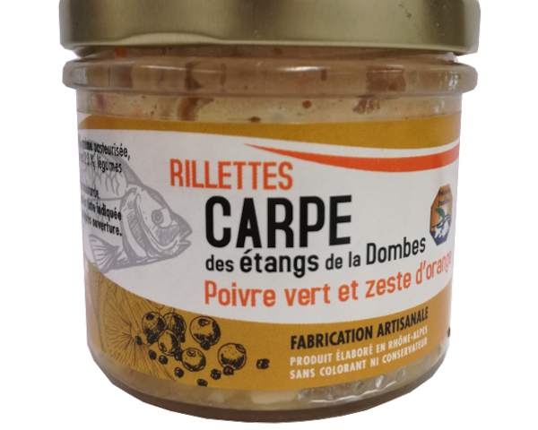 Verrine de rillettes de Carpe Poivre vert zeste d'Orange 90g