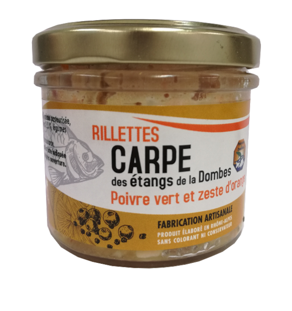 Verrine de rillettes de Carpe Poivre vert zeste d'Orange 90g